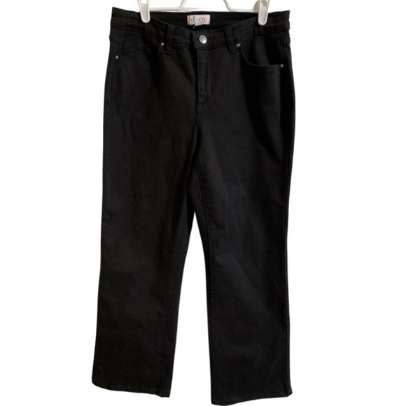 Denim & Co Black Straight Leg Denim Jeans, Casual Goth Preppy,Sz 6 (Inseam 24.5) - Picture 1 of 3
